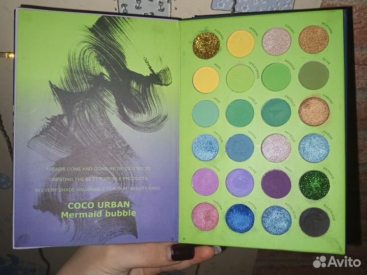 Палетка теней coco urban Mermaid bubble 72 цвета