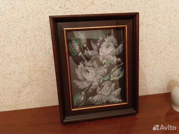 Картина акварель в деревянной раме