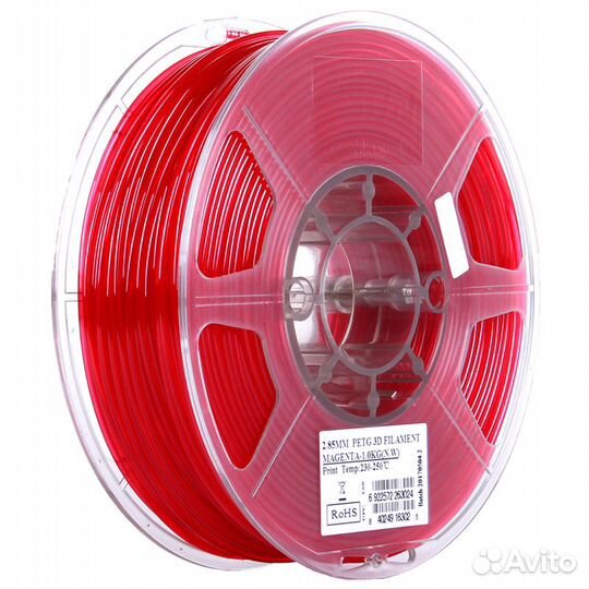 Petg-пластик esun 1.75 мм 1кг., красный