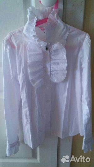 Блузка белая для девочки, новая, р. 152