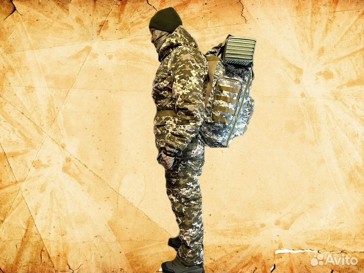 Рюкзак тактический армейский 80 литров с карманами