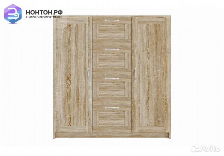 Комод с дверцами Сириус 4 ящика сонома