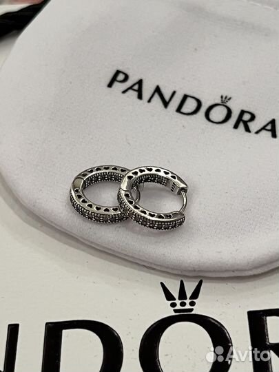 Pandora серьги сердца