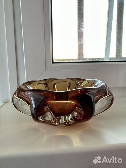 Пепельница цветное стекло СССР