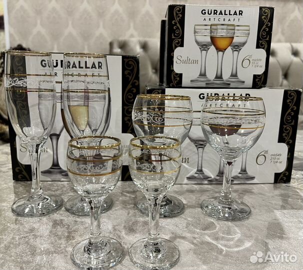Фужеры и рюмки новые Sultan Турция