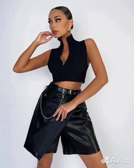 Шорты экокожа, новые