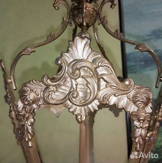 Люстра - фонарь из бронзы СССР винтаж раретет