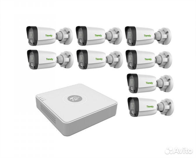 Комлект IP видеонаблюдения Tiandy-FOX на 8 камер