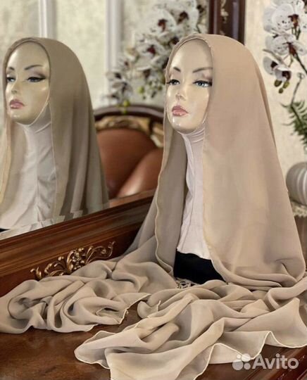 Шарф с пришитой шапочкой