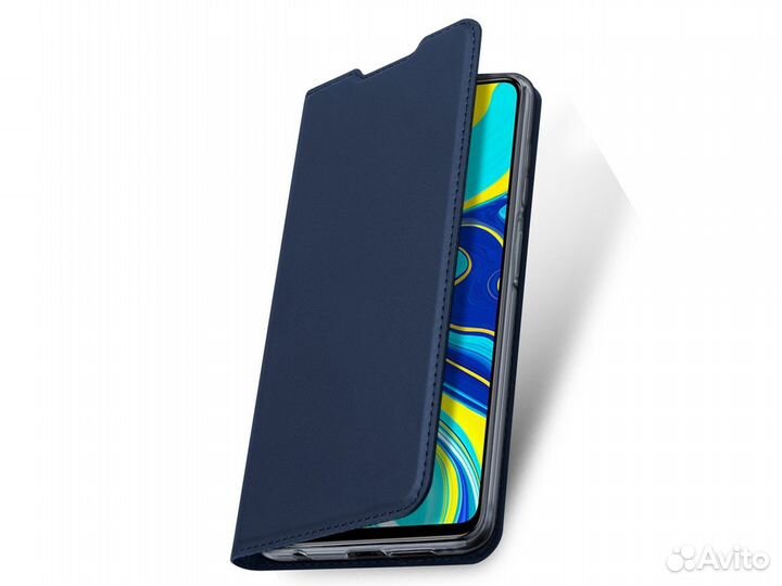 Книжка бархатная Темно-Синий Note 9S / 9 Pro