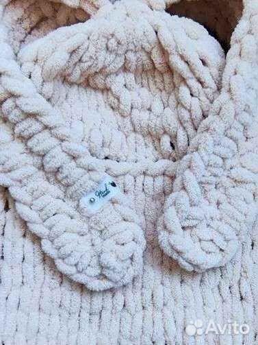 Балаклава вязаная с ушками