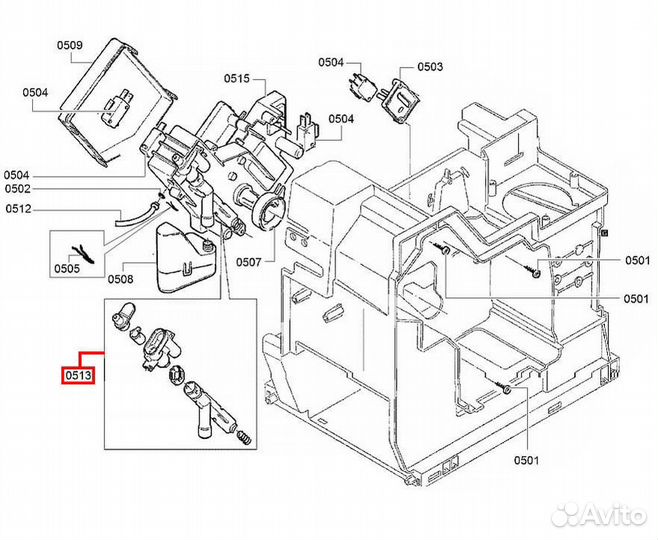 Клапан дренажный Bosch / Siemens/ Nivona / Melitta