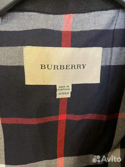 Пальто для девочки Burberry 4года/ 104 см