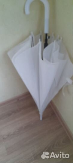 Зонтик трость белоснежно белый