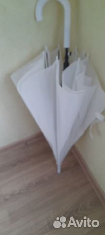 Зонтик трость белоснежно белый