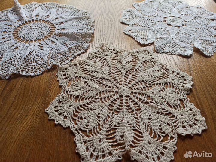 Салфетка кружевная вязанная крючком ручная работа
