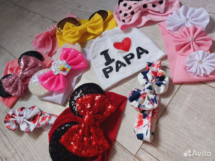 Шапка и повязка на волосы для девочки