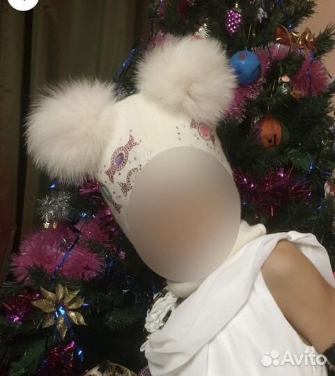 Балаклава / шапка-шлем (белая и коричневая)