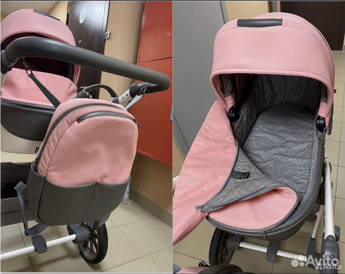 Коляска anex m type 2 в 1 розовая