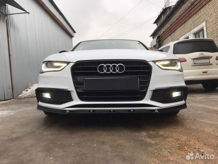 Сплиттер переднего бампера audi A4 B8 (2008-2015)