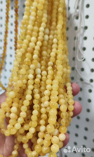 Янтарь бусины
