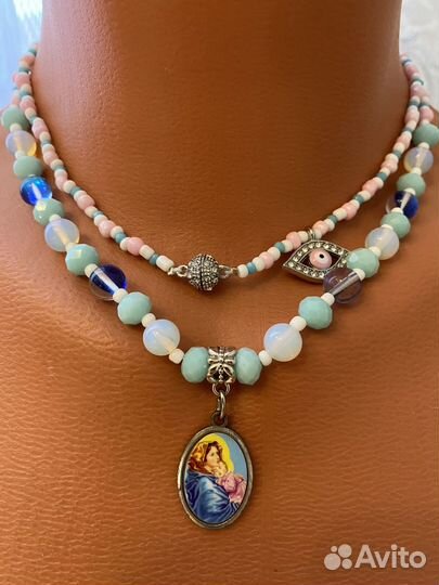 Бусы чокеры из натуральных камней