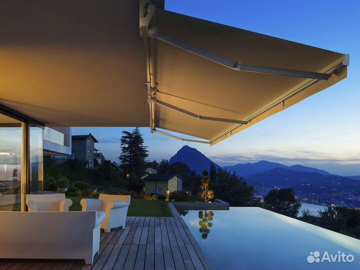 Маркизы для террасы, ширина 5,5 м х вылет 3 м