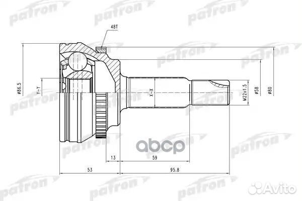 Шрус наружн к-кт A:26, B:24, ABS:48 toyota: C