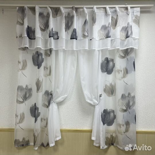 Готовый комплект штор для кухни