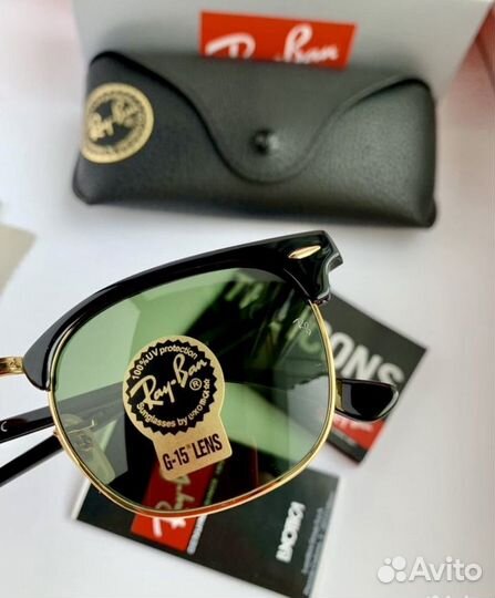 Очки ray ban clubmaster зеленые