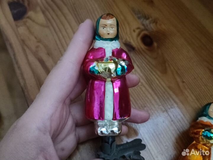 Елочные игрушки СССР Даренка на прищепке