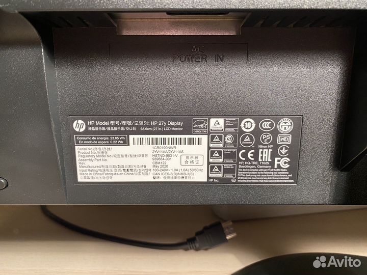 Монитор HP 27 дюймов full HD