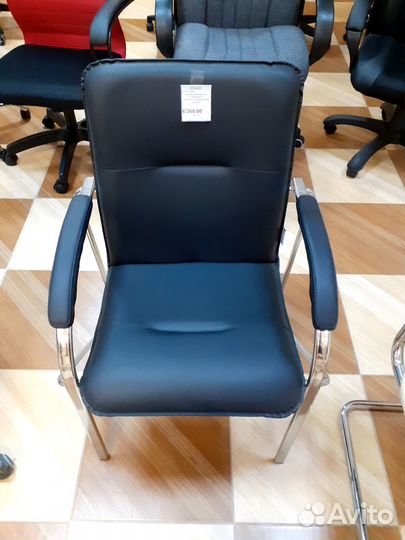 Конференц кресло Самба,экокожа черная