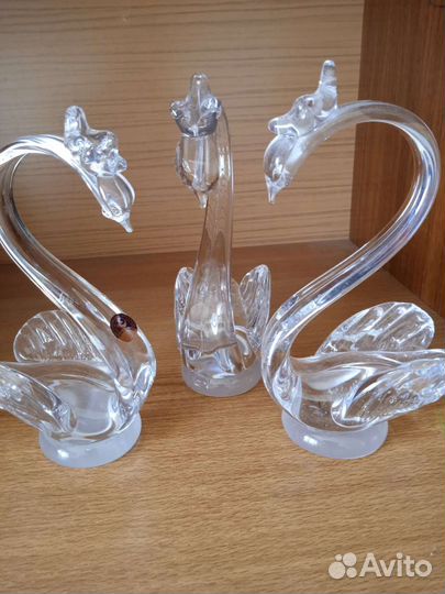 Лебедь фигурка хрусталь 