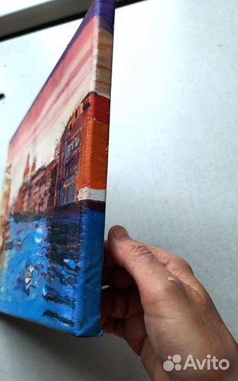 Картина маслом Венеция холст 30 на 24 см