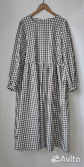 Платье свободного кроя из вареного хлопка