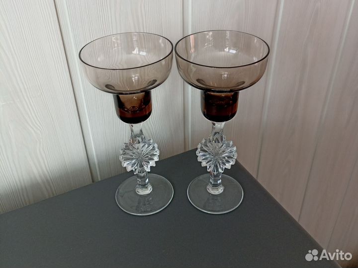 Подсвечники хрустальные СССР набор 2 шт б/у