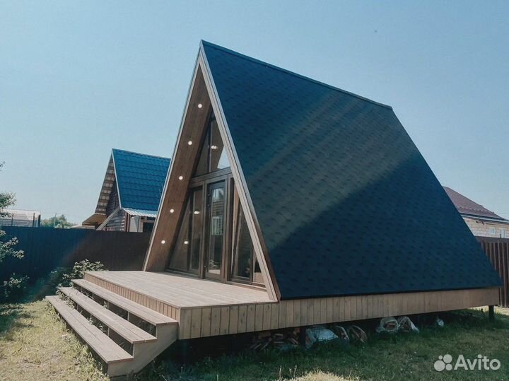 Баня a-frame 6х7 под ключ