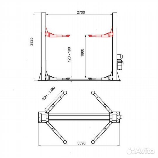 Подъемник 4 Т WDK-523 220 В