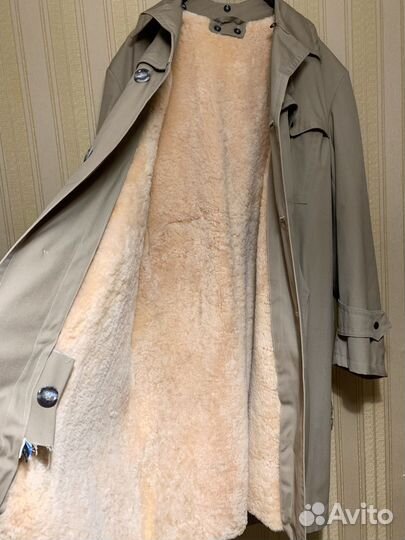 Плащ тренч мужской длинный с подкладом зимний