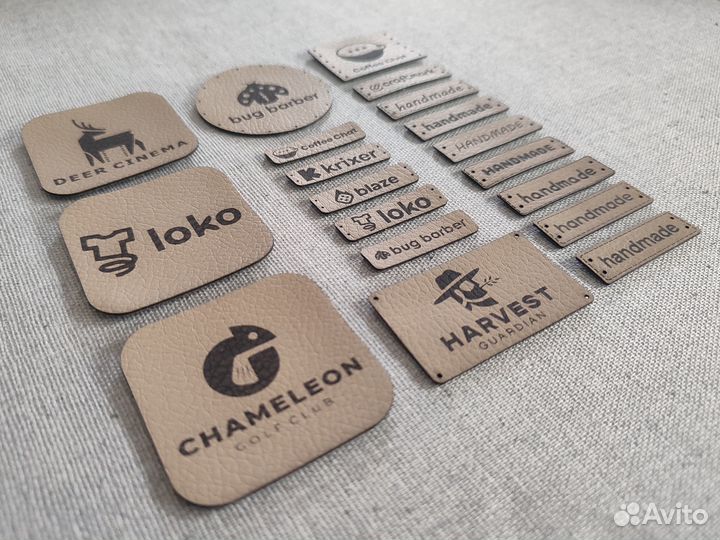 Пришивные бирки (нашивки) из экокожи