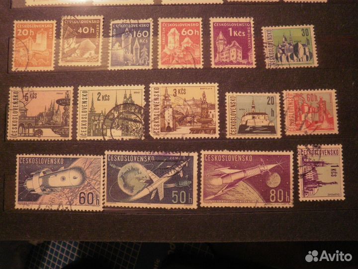 Набор 49 марок Чехословакии гашеные и 5 негашеных