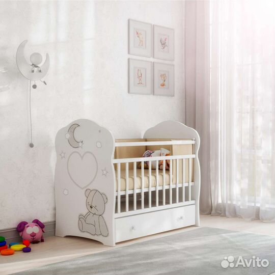Кровать детская до 3 лет маятник с ящиком