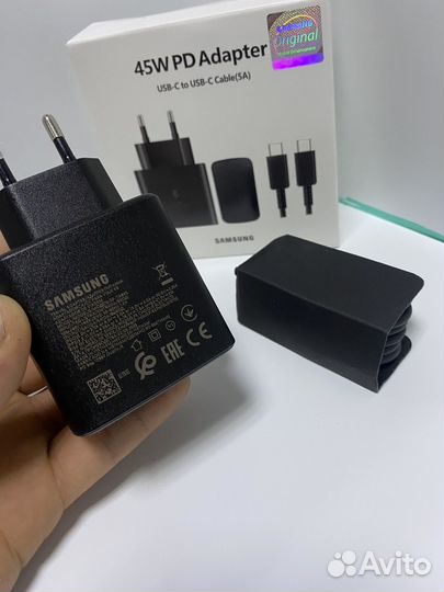 Samsung блок+кабель Type-C to Type-C 45W Black