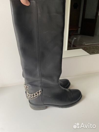 Сапоги женские кожаные демисезон 37
