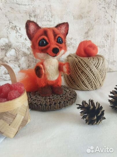 Лиса игрушка из шерсти