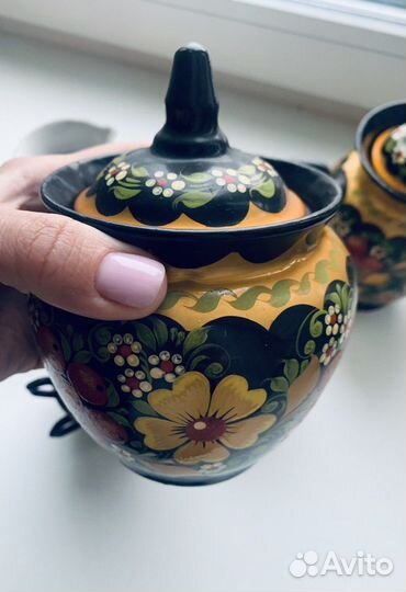 Посуда хохлома керамика СССР ручная роспись