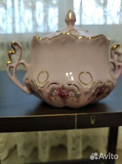 Чайный сервиз, розовый фарфор, Чехия