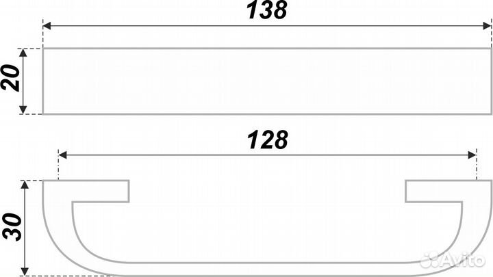 Ручка-скоба 128мм RS277CP