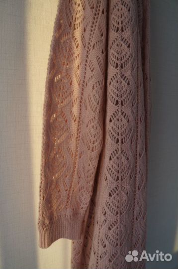 Ажурный / вязаный кардиган нежно-розовый 42-44 р-р